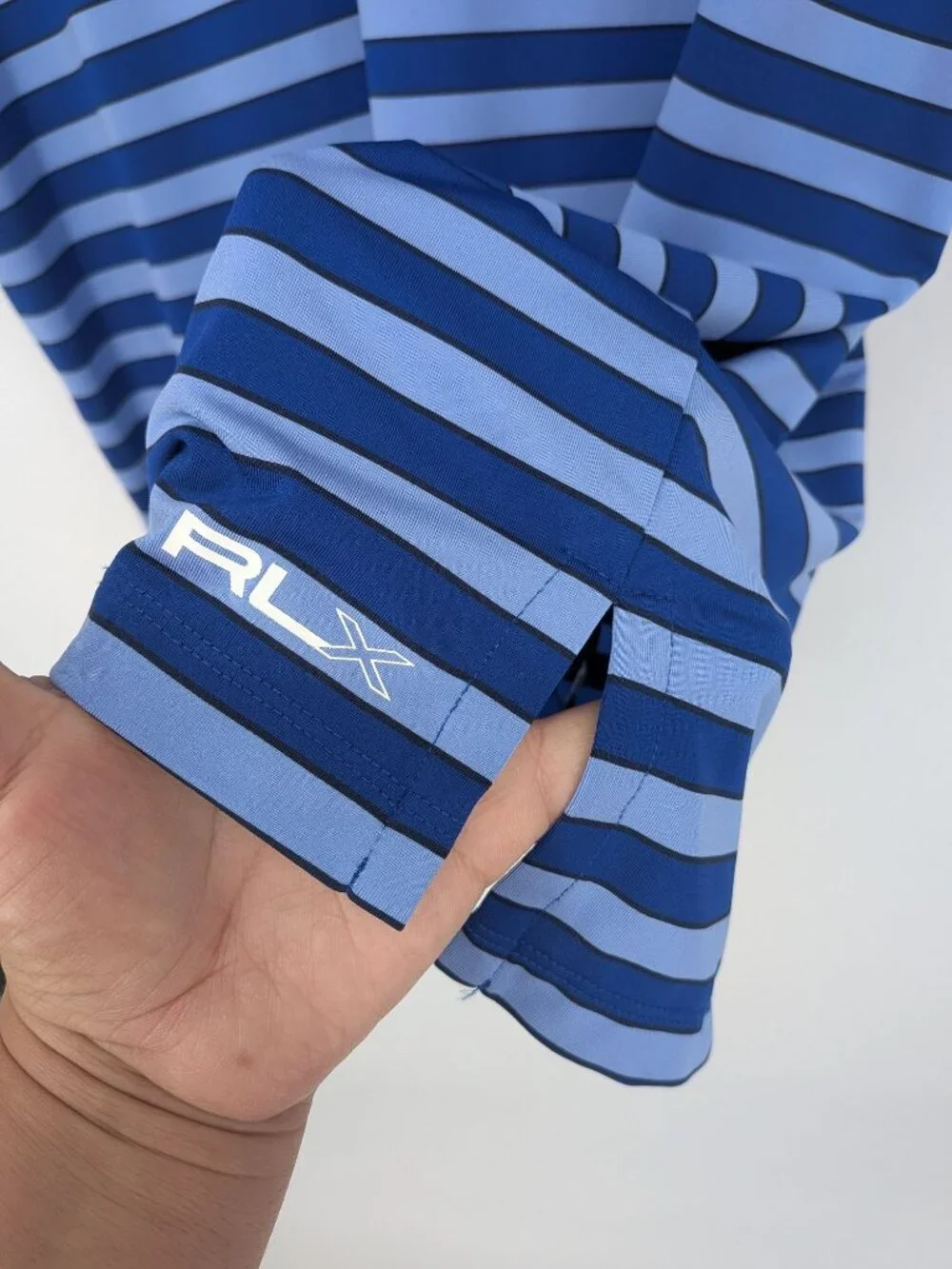 RLX Ralph Lauren Golf Polo Shirt Striped Performance Stretch Athletic XXLarge